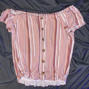 Pink & White Blouse